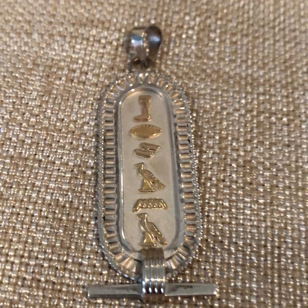Custom Cartouche Sterling/22K Gold. Name: BRIANA